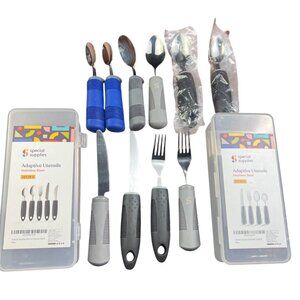 Adaptive Stainless Steel Utensils Set Of 10 With Ergonomic Handles For Easy Grip